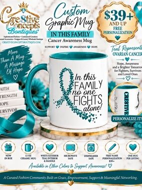 Custom “In This Family” Ovarian Cancer Support - 11oz Ceramic Mug